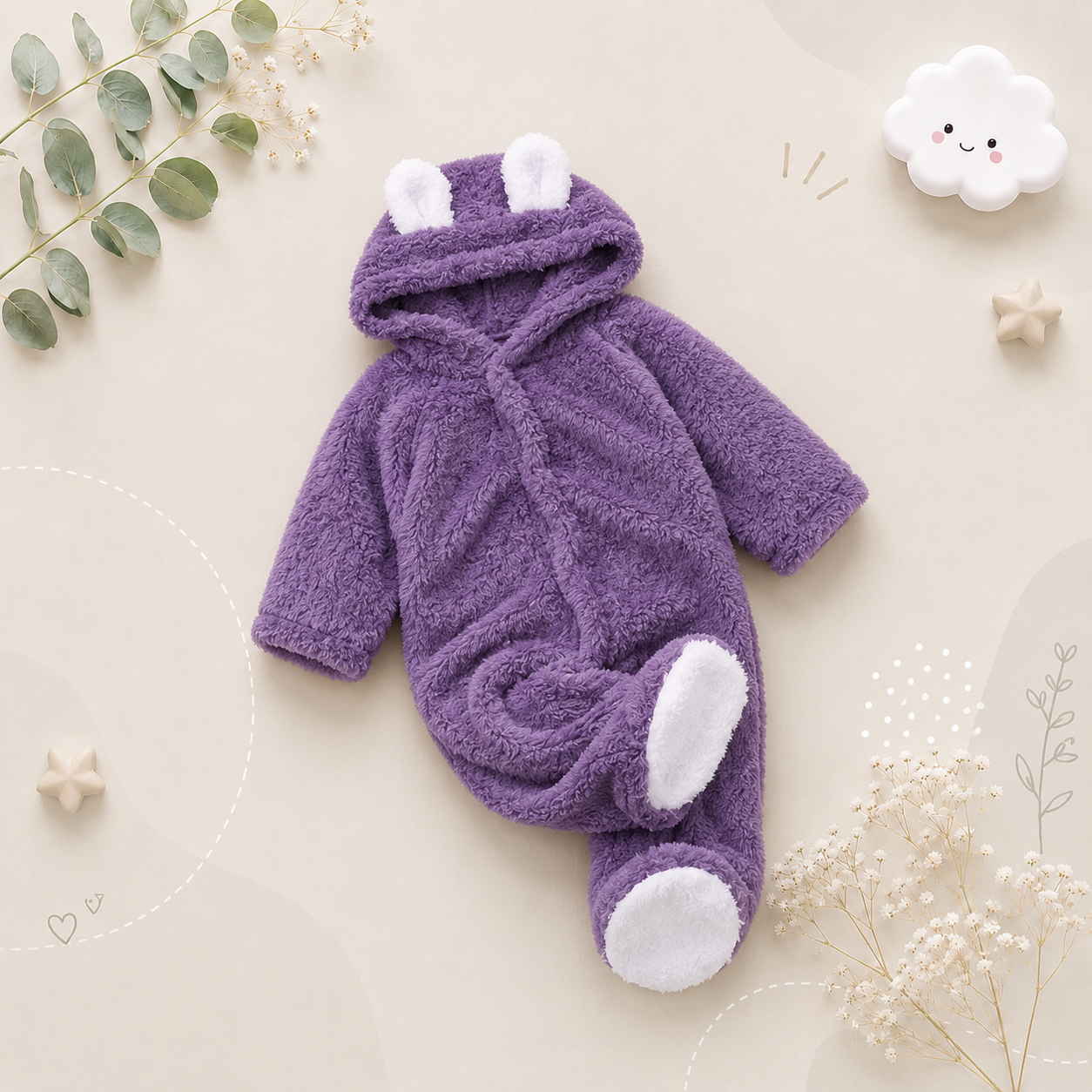 The Lowen - Winter Bear Long Sleeve Playsuit