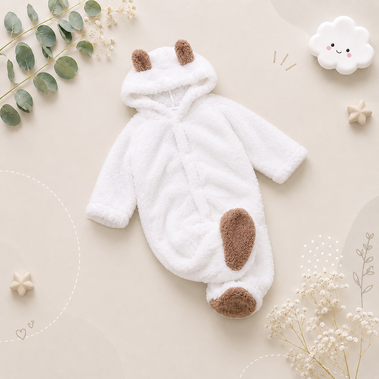 The Lowen - Winter Bear Long Sleeve Playsuit