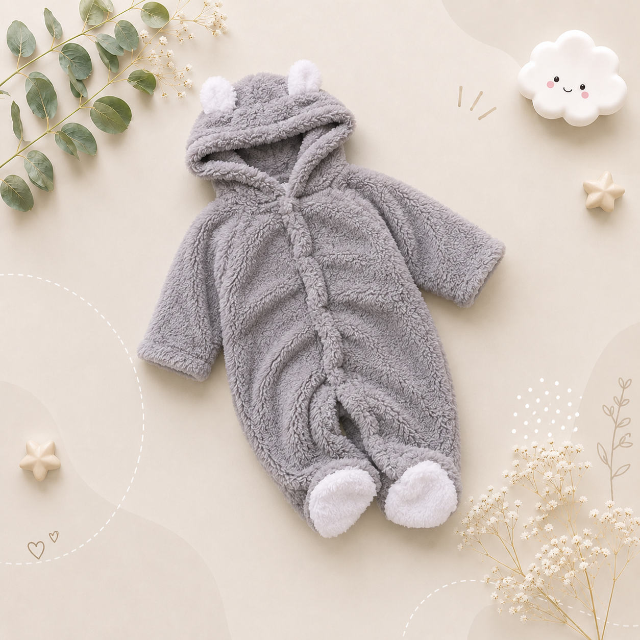 The Lowen - Winter Bear Long Sleeve Playsuit