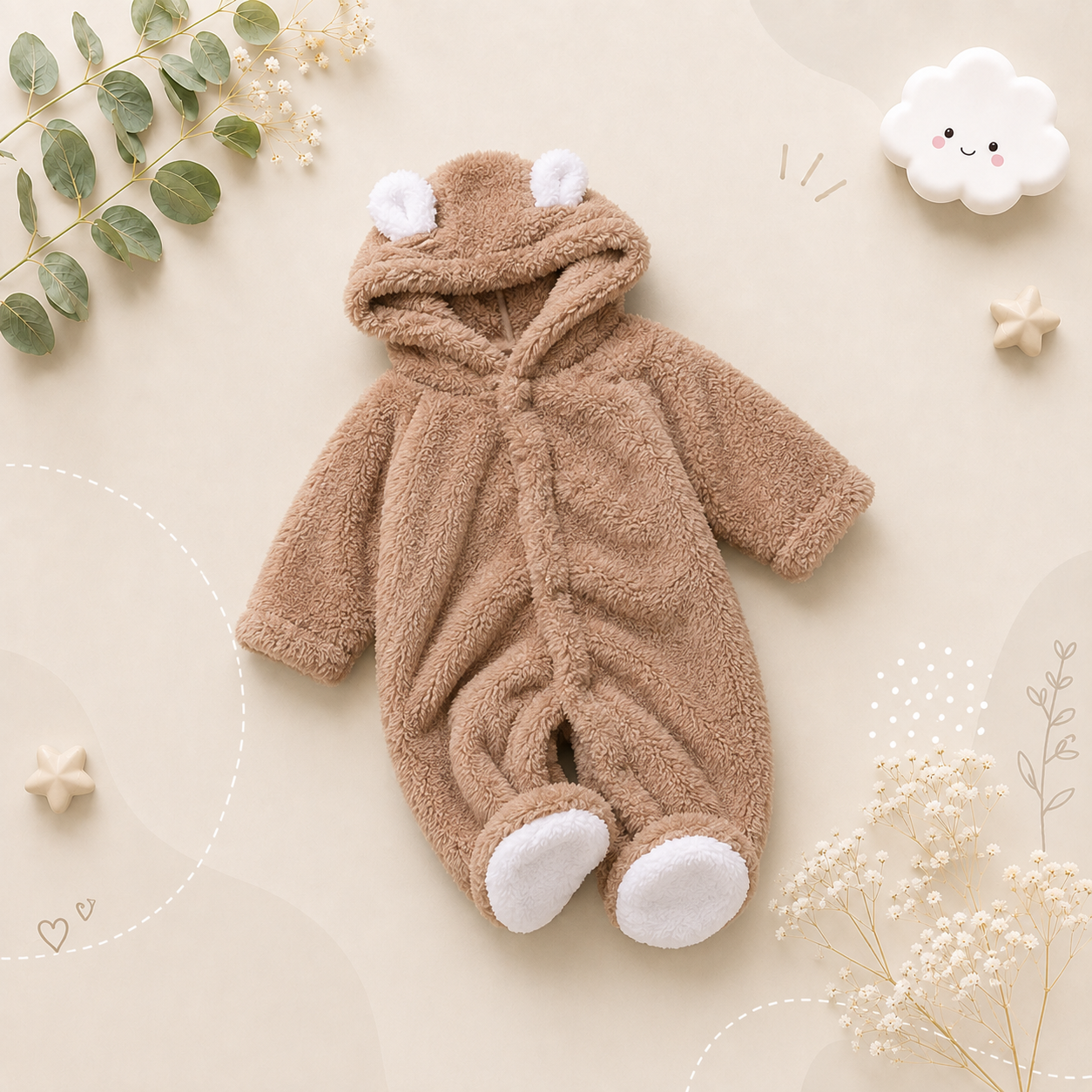 The Lowen - Winter Bear Long Sleeve Playsuit