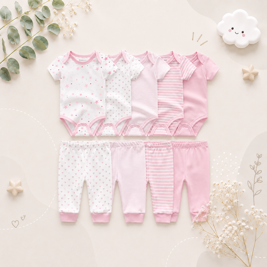 The Wyatt - Shades of Pink Unisex Rompers + Pants
