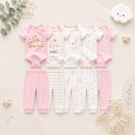 The Wyatt - Pink So Sweet Unisex Rompers + Pants