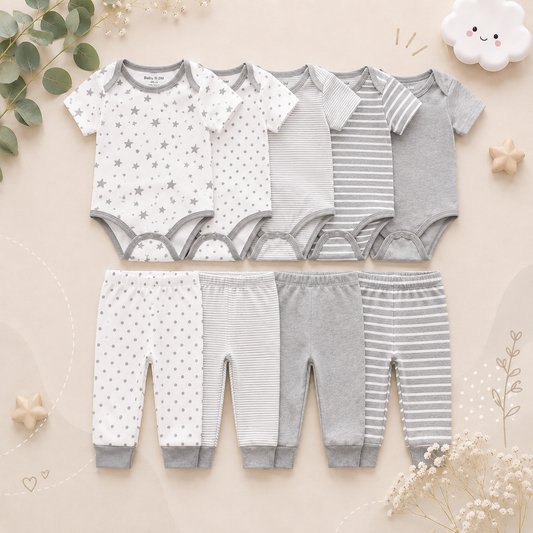 The Wyatt - Shades of Gray Unisex Rompers + Pants