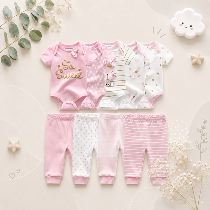 🎉BUNDLE DEAL! Enjoy the Everyday Romper Set + FREE 6‑Pair Socks Bonus!✨