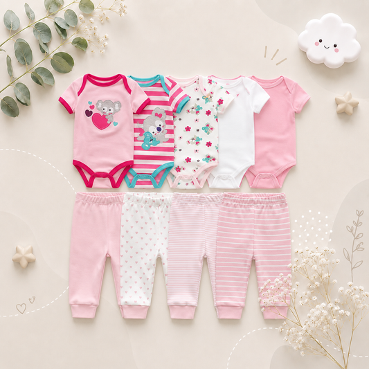 The Wyatt - Pink Koala Unisex Rompers + Pants