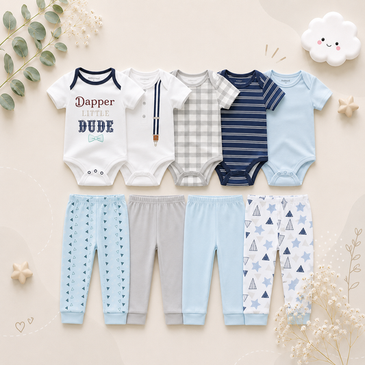 The Wyatt - Dapper Little Dude Unisex Rompers + Pants