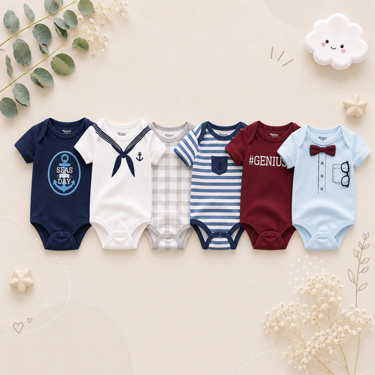 The Yen - 6pcs Unisex Romper/ Onesies - Sailor Set