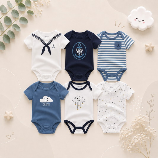 The Yen - 6pcs Unisex Romper/ Onesies - Sailor Set
