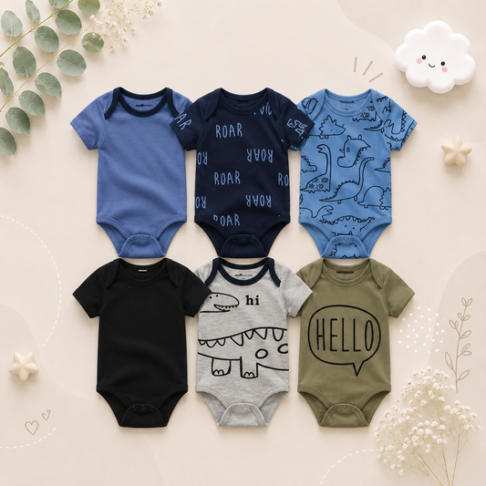 The Yen - 6pcs Unisex Romper/ Onesies - Hello Dino Set