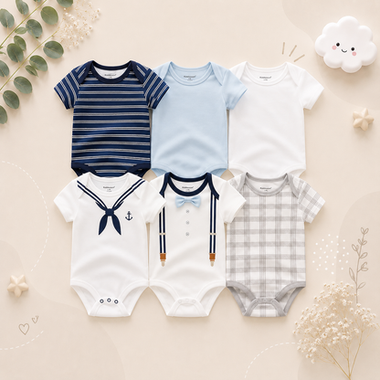 The Yen - 6pcs Unisex Romper/ Onesies - Dapper Little Dude Set