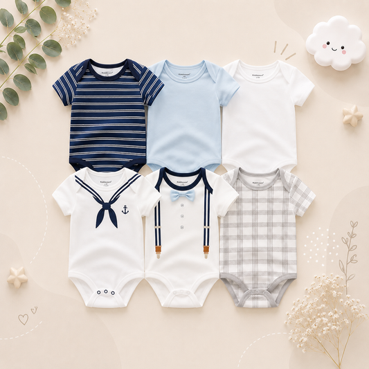 The Yen - 6pcs Unisex Romper/ Onesies - Dapper Little Dude Set