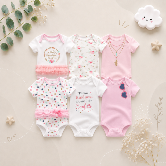 The Yen - 6pcs Unisex Romper/ Onesies - Throw Kindness Set