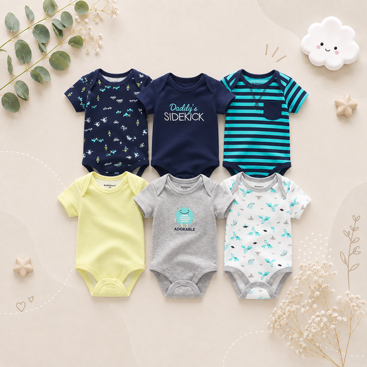 The Yen - 6pcs Unisex Romper/ Onesies - Daddy's Sidekick Set