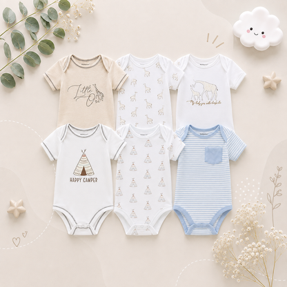 The Yen - 6pcs Unisex Romper/ Onesies - Happy Camper Set