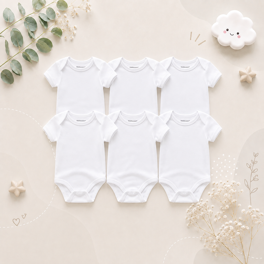 The Yen - 6pcs Unisex Romper/ Onesies - Plain White Set