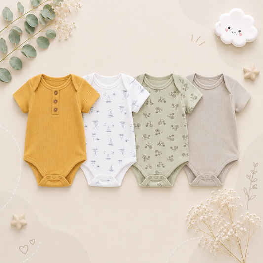 The Avery - 4pcs Unisex Rompers/ Onesies - Random Print Set