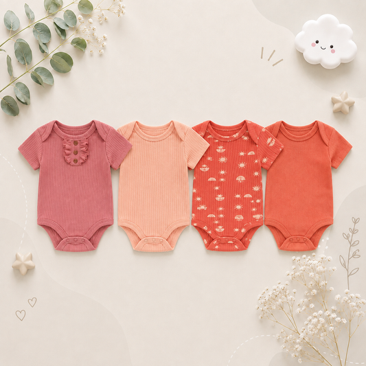 The Avery - 4pcs Unisex Rompers/ Onesies - Red Set