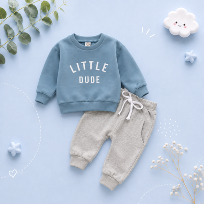 The Hugo - Letter Print Sweatshirt Tops + Pants