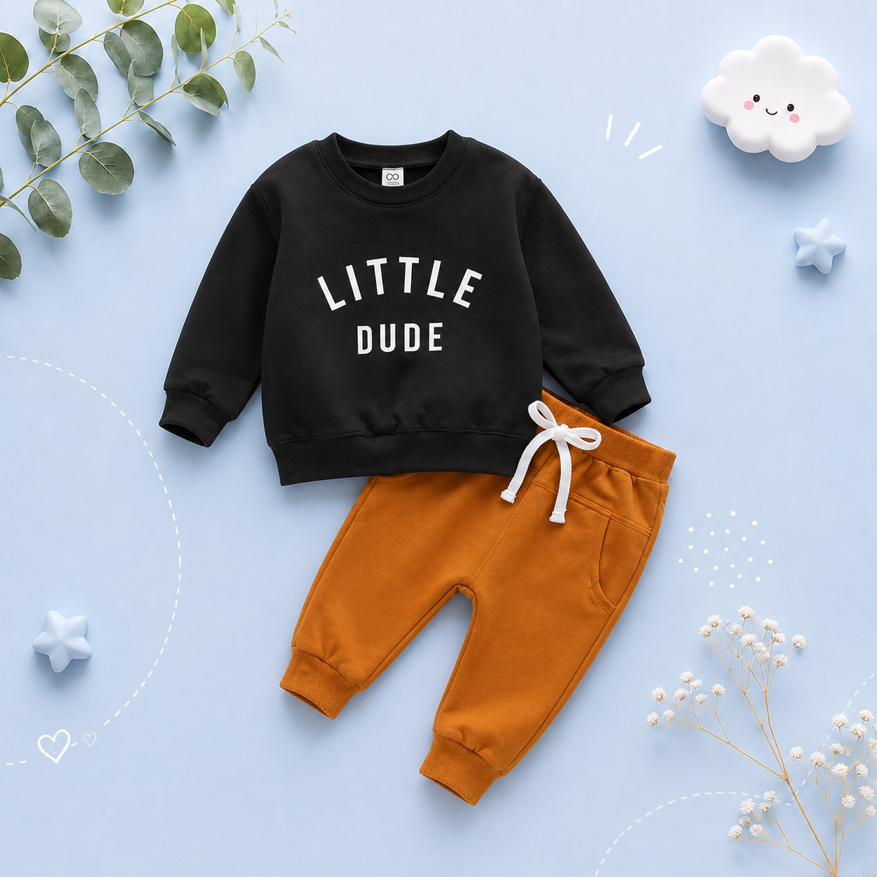 The Hugo - Letter Print Sweatshirt Tops + Pants