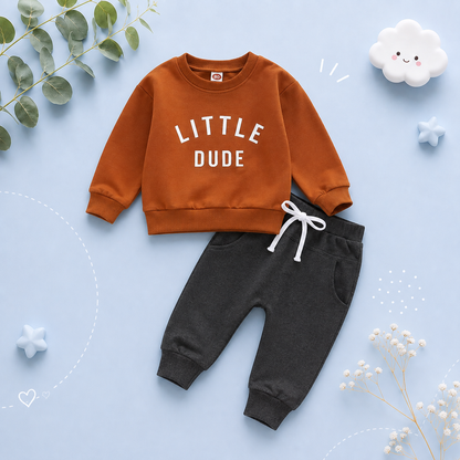 The Sebastian - Baby Boy Letter Long Sleeve + Pants