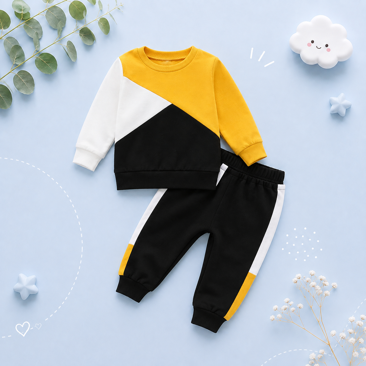 The Connor - Baby Boy Casual Long Sleeve Crewneck Tops + Pants
