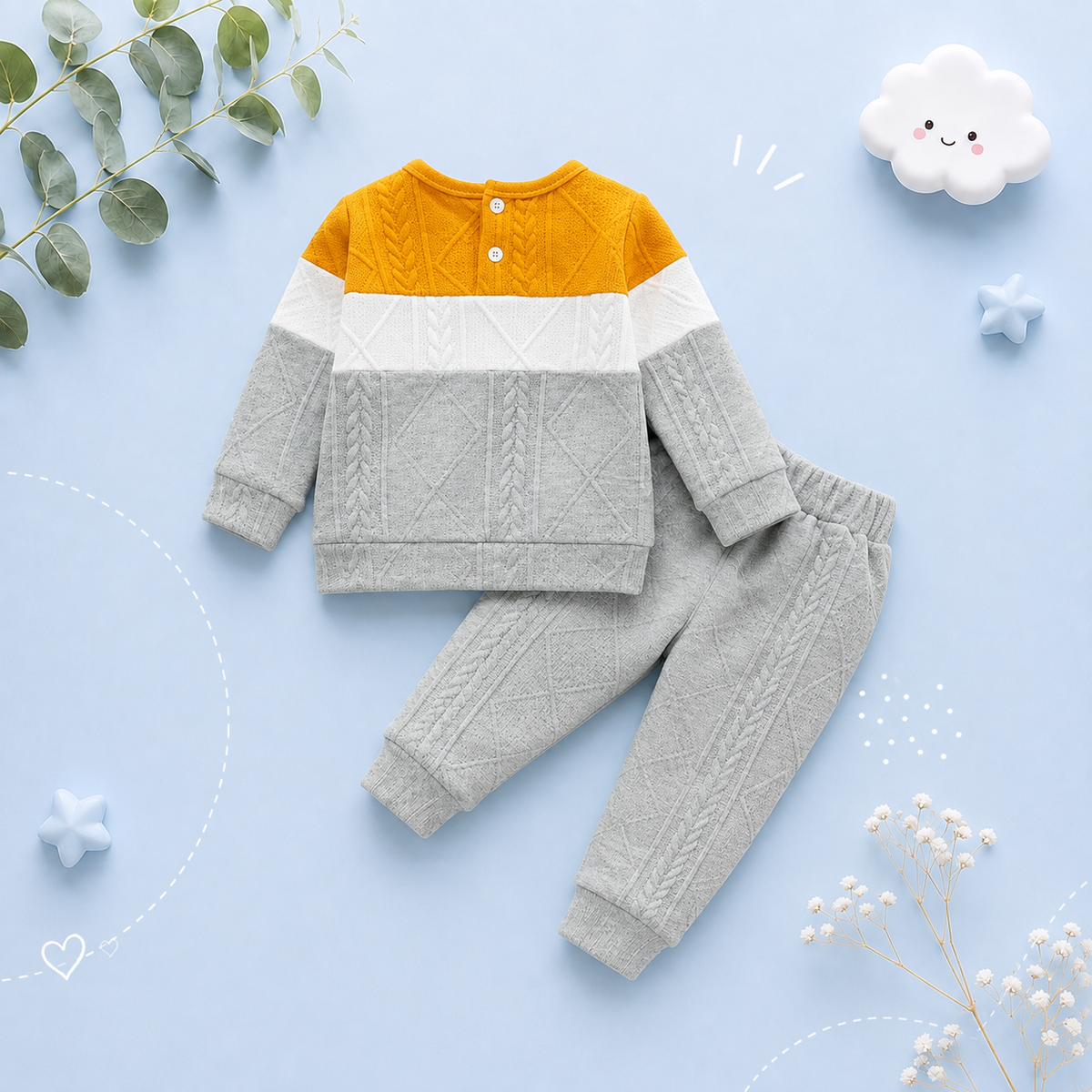 The Nathaniel - Baby Boy Colour Block Hoodie + Pants