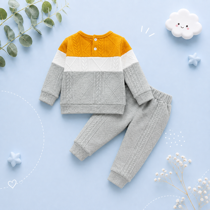 The Nathaniel - Baby Boy Colour Block Hoodie + Pants