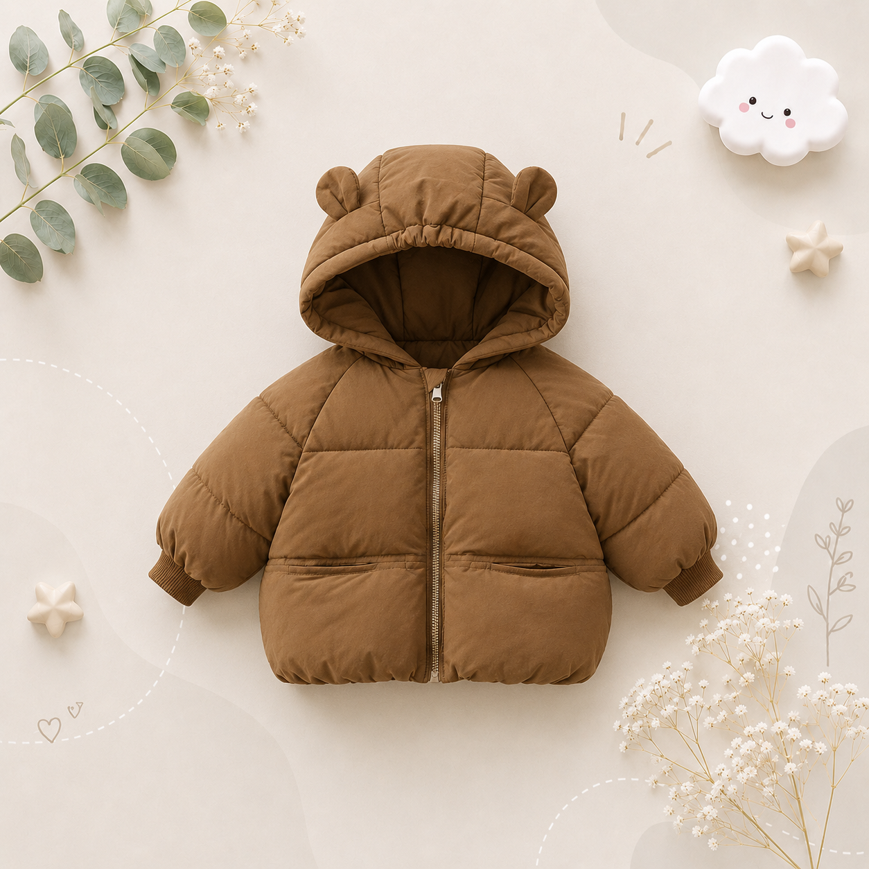 The Hudson - Baby Winter Hooded Cotton Jacket Thick Plush Warm Coat Outerwear