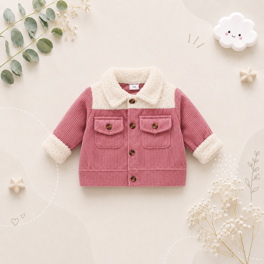 The Ryleigh - Baby Unisex Corduroy Patchwork Single-Breasted Jacket