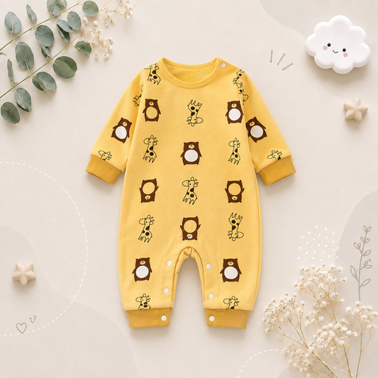 The Axel - Newborn Baby 100% Cotton Romper Long Sleeve Soft Spring Autumn Outfit