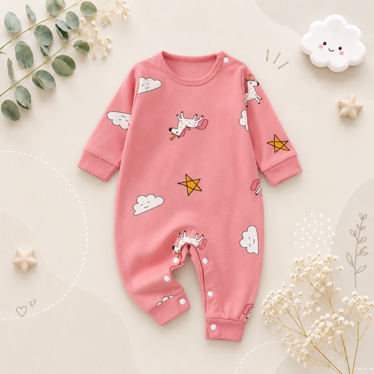 The Axel - Newborn Baby 100% Cotton Romper Long Sleeve Soft Spring Autumn Outfit