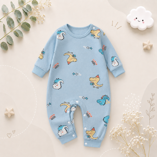 The Axel - Newborn Baby 100% Cotton Romper Long Sleeve Soft Spring Autumn Outfit