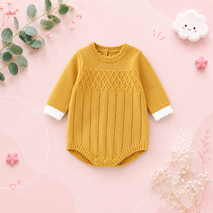 The Josiah - Infant Unisex Knit Long Sleeve Bodysuit One Piece Romper Outfit