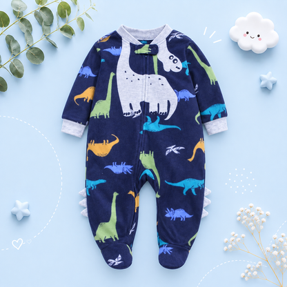 The Hassan - Newborn Baby Fleece Romper Animal Zipper Jumpsuit Spring Autumn Outfit