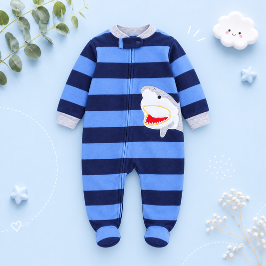 The Hassan - Newborn Baby Fleece Romper Animal Zipper Jumpsuit Spring Autumn Outfit