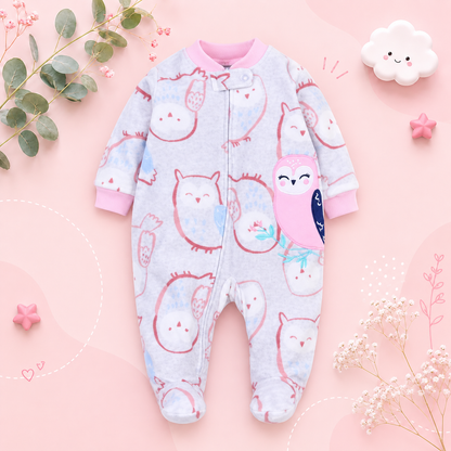 The Hassan - Newborn Baby Fleece Romper Animal Zipper Jumpsuit Spring Autumn Outfit