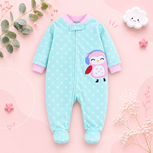 The Hassan - Newborn Baby Fleece Romper Animal Zipper Jumpsuit Spring Autumn Outfit