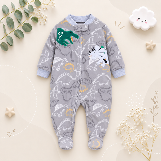 The Hassan - Newborn Baby Fleece Romper Animal Zipper Jumpsuit Spring Autumn Outfit