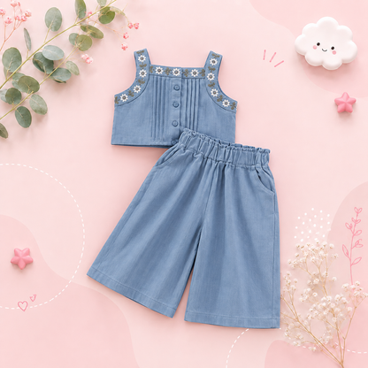 The Eliza - Baby Girl Vest Tops + Wide Leg Pants Outfits