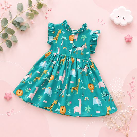 The Juniper - Baby Girl Cartoon Print Princess Dress