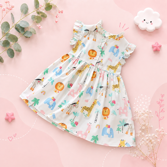 The Juniper - Baby Girl Cartoon Print Princess Dress