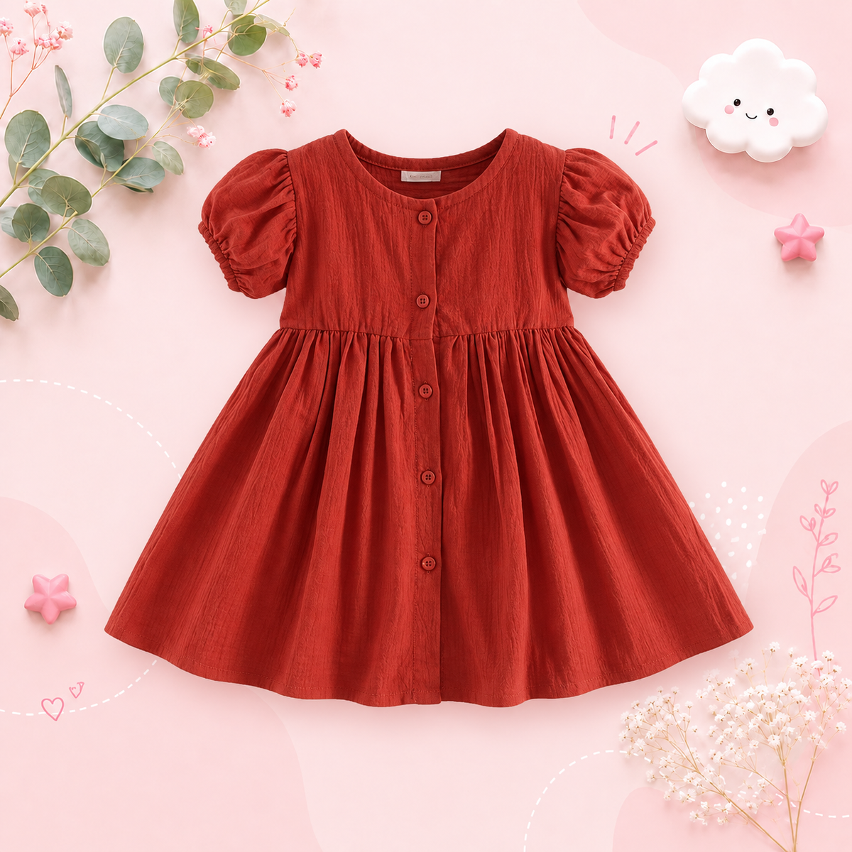 The Eva - Baby Girl Solid Colour Princess Dress