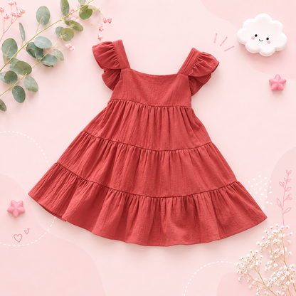 The Hailey - Baby Girl Sleeveless Ruffles Princess Dress
