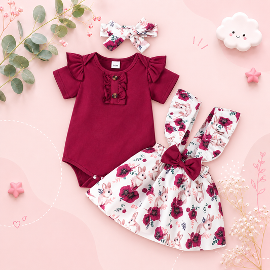 The Briana - Baby Girl 2PCS Ruffle Dress & Headband Sleeveless Summer Outfit