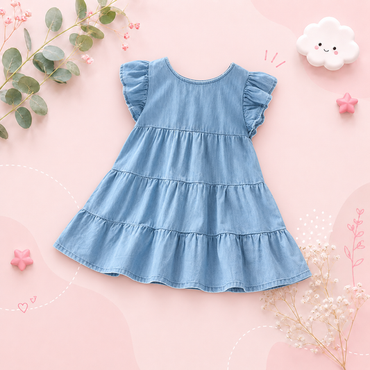 The Josie - Baby Girl Blue Dress Denim