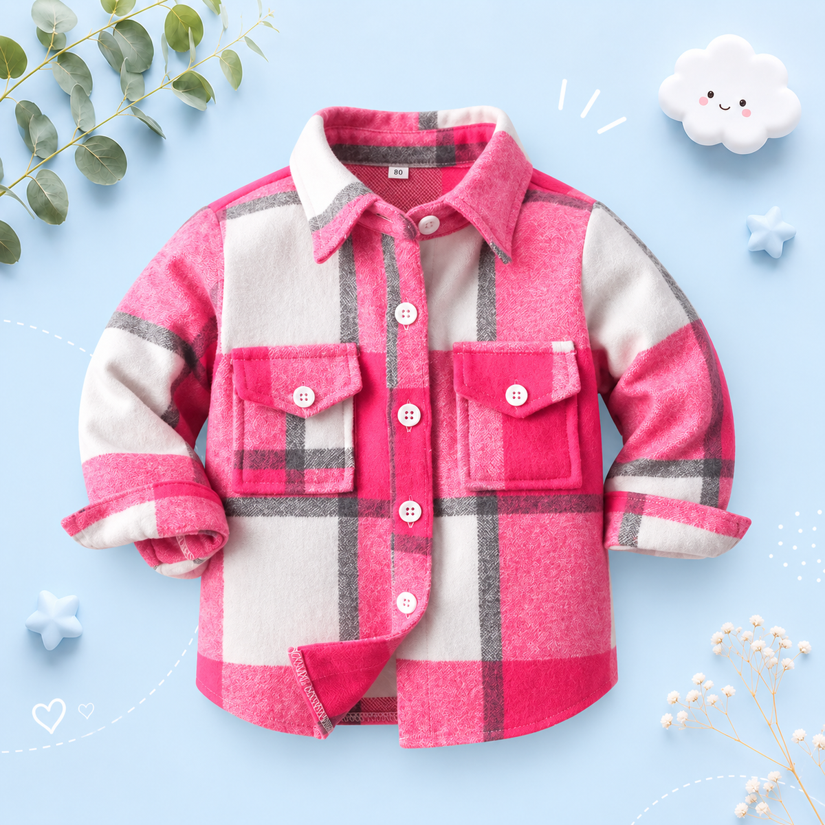 The Francis - Baby Boy Rose Pink Plaid Long Sleeved Shirt Button Casual Tops