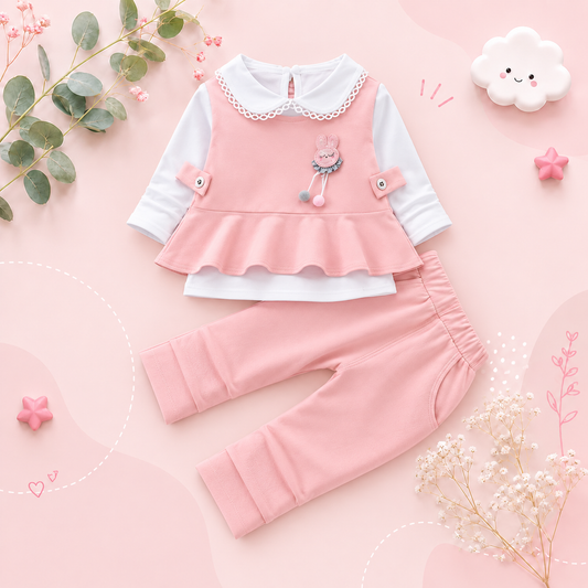 The Mavis - Baby Girls' Autumn 3‑Piece Outfit Set 2024 New Fashion Clothing for Kids