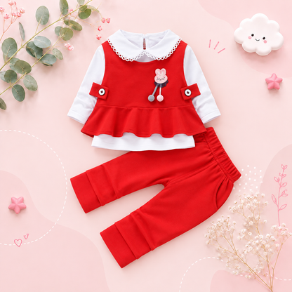 The Mavis - Baby Girls' Autumn 3‑Piece Outfit Set 2024 New Fashion Clothing for Kids