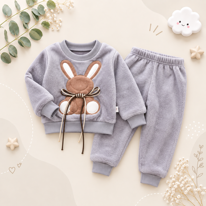 The Wrenley - Baby Unisex Thick Flannel  Cartoon Rabbit Sleepwear