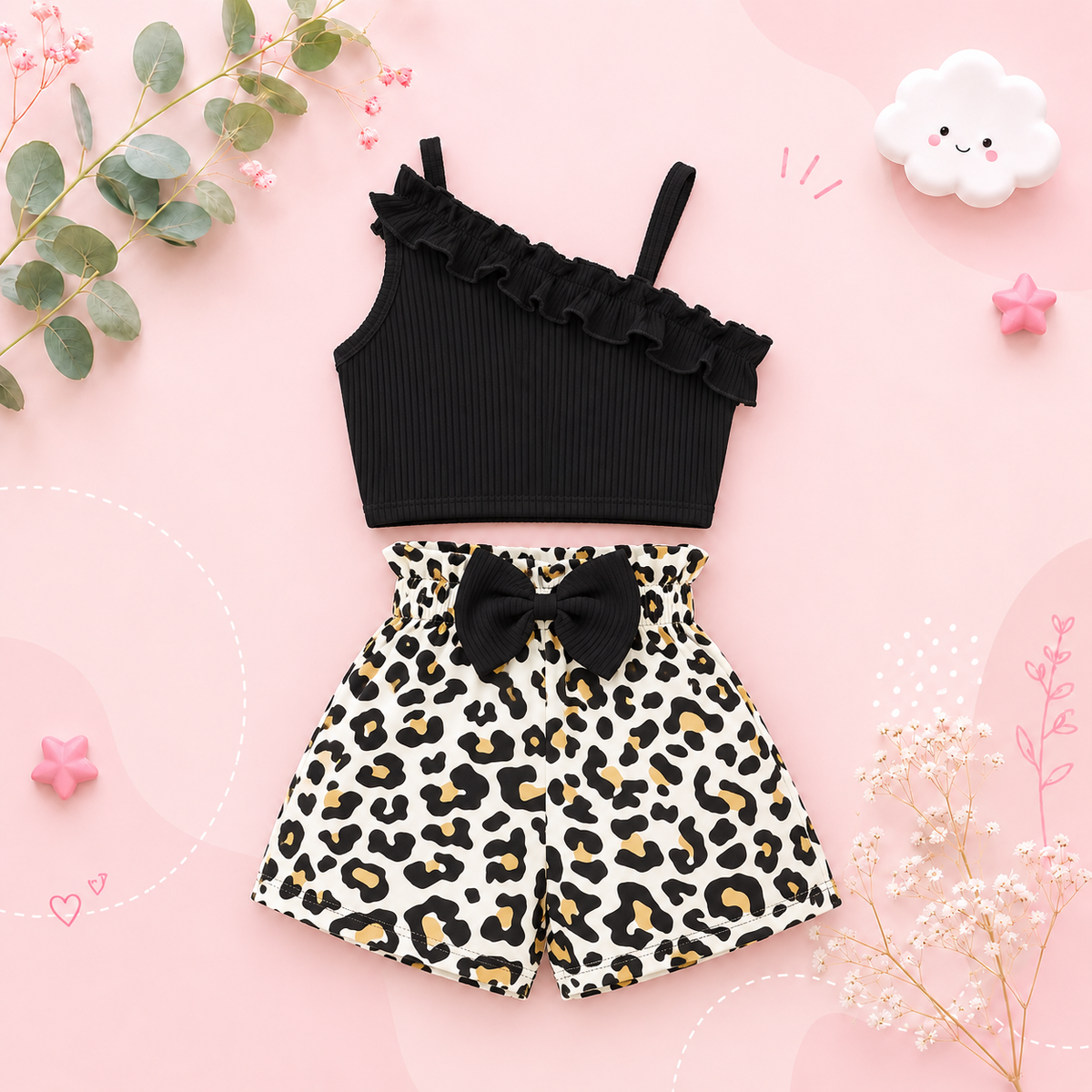 The Oaklynn - Baby Girl Black Sling Sleeveless Cotton Big Bow Dress